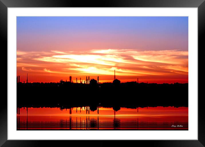 Sunset over Southampton oil terminal Framed Mounted Print by Doug McRae