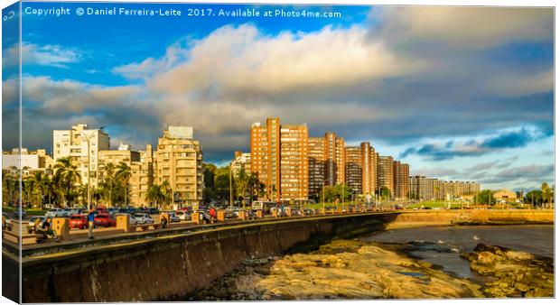 Coastal Urban Scene, Montevideo, Uruguay Canvas Print by Daniel Ferreira-Leite