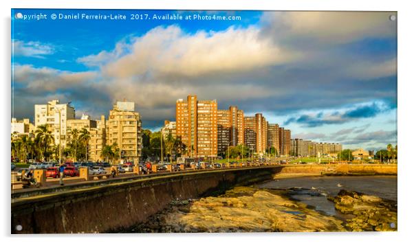 Coastal Urban Scene, Montevideo, Uruguay Acrylic by Daniel Ferreira-Leite