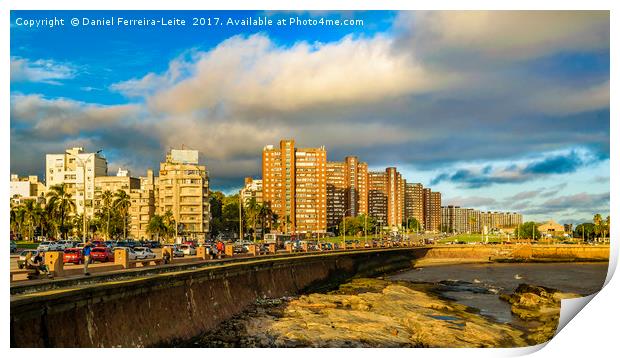 Coastal Urban Scene, Montevideo, Uruguay Print by Daniel Ferreira-Leite