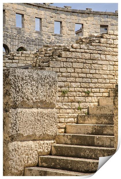 Colosseum in pula, Croatia Print by Ian Middleton