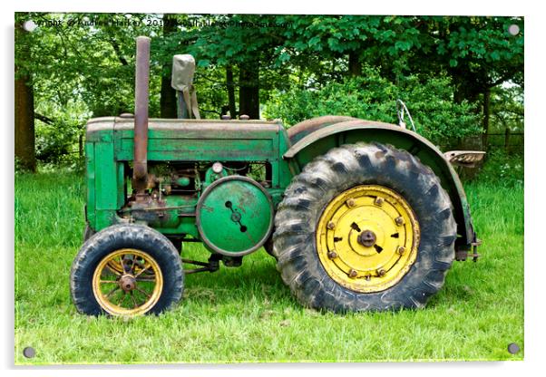 A Vintage John Deere Tractor Acrylic by Andrew Harker