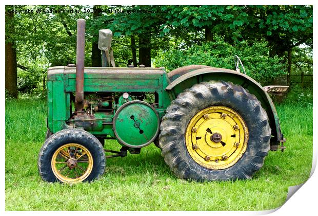 A Vintage John Deere Tractor Print by Andrew Harker