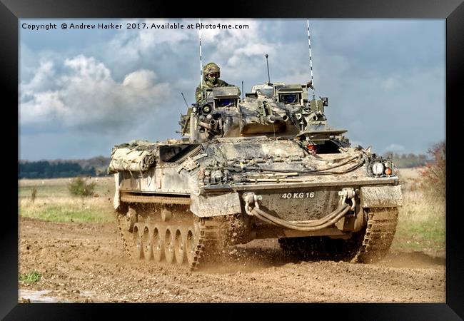 British Army Warrior Infantry Fighting Vehicle Framed Print by Andrew Harker