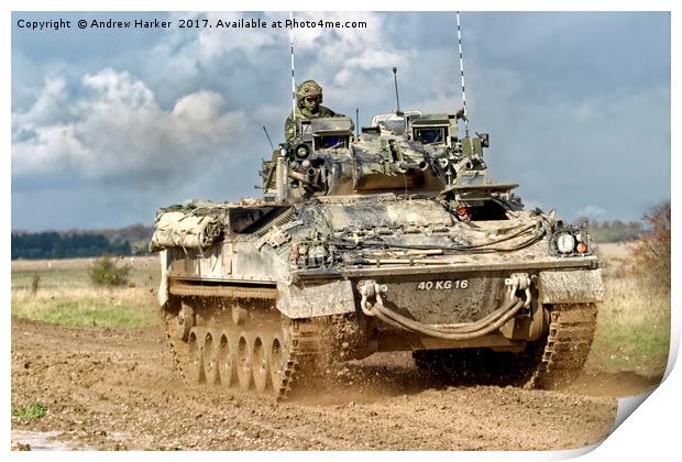 British Army Warrior Infantry Fighting Vehicle Print by Andrew Harker