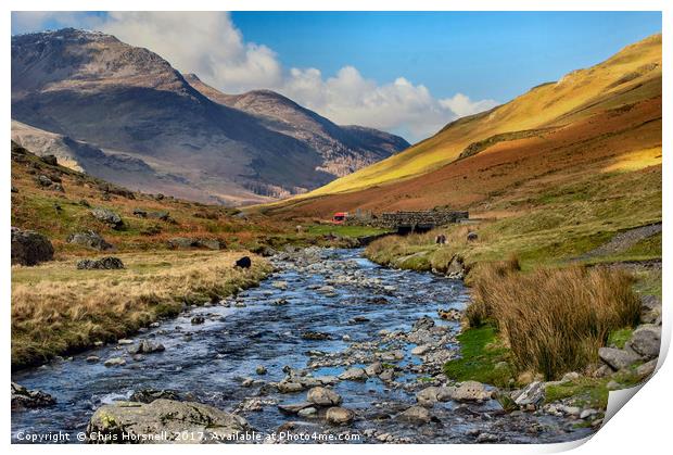 Honister Pass Print by Chris Horsnell