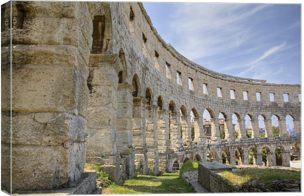 Colosseum in pula, Croatia Canvas Print by Ian Middleton