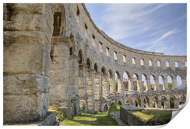 Colosseum in pula, Croatia Print by Ian Middleton