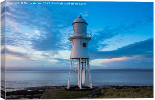 Black Nore Lighthouse at Sunset Canvas Print by Martin Waters