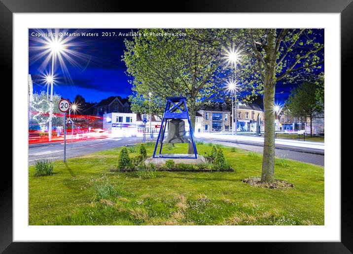 Battery Point Bell, Portishead with Light Trails Framed Mounted Print by Martin Waters