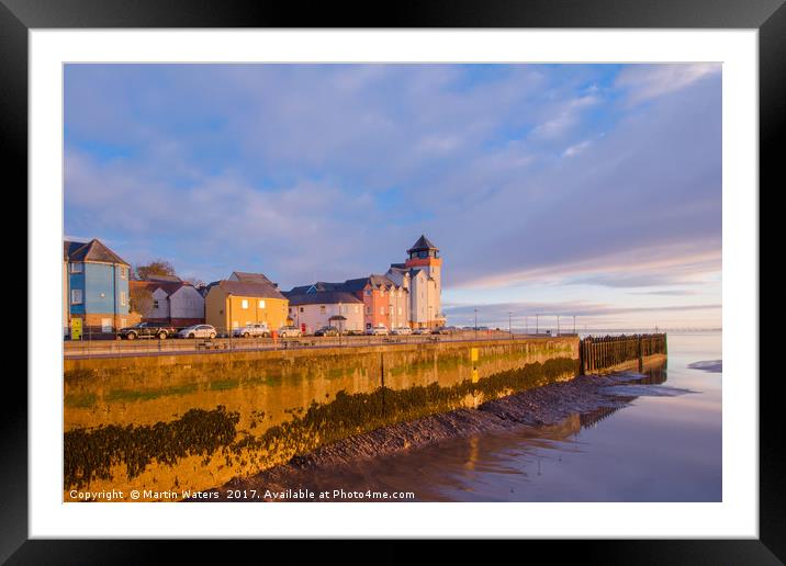 Beautiful sunrise over Portishead seafront Framed Mounted Print by Martin Waters