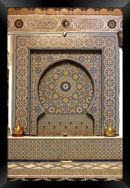 Fountain, Fes, Morocco Framed Print by Carole-Anne Fooks