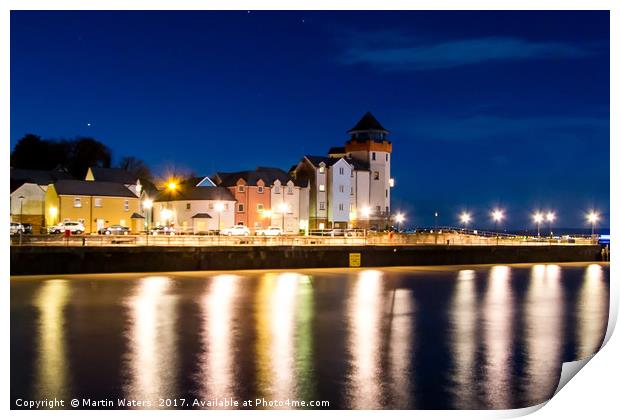 Portishead Seafront by Night Print by Martin Waters