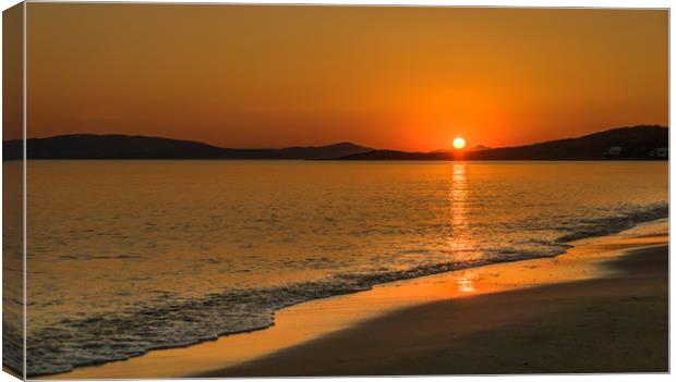 Sunset over Agia Anna  Canvas Print by Naylor's Photography