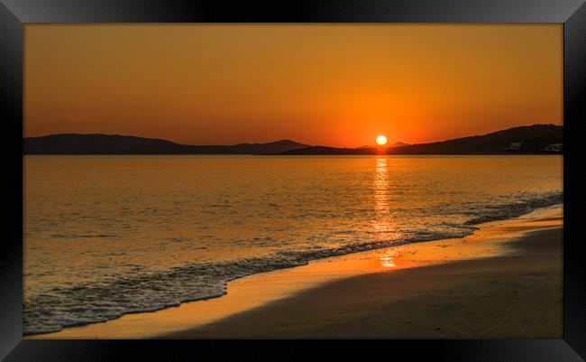 Sunset over Agia Anna  Framed Print by Naylor's Photography