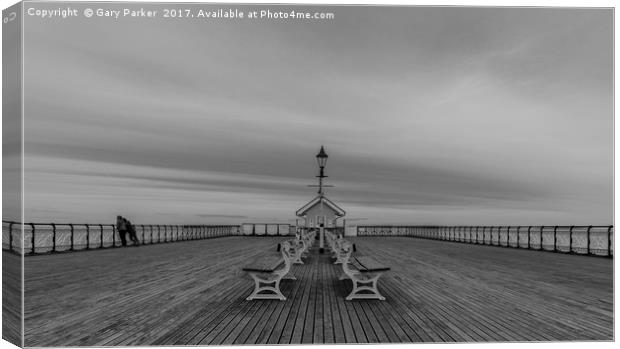 Penarth Pier in black and white Canvas Print by Gary Parker