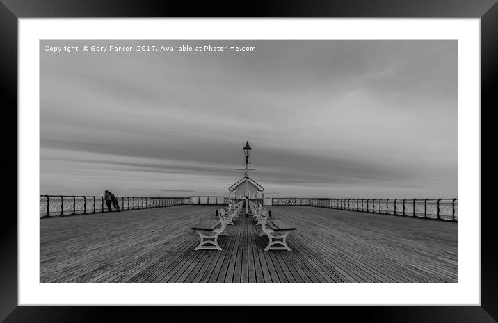 Penarth Pier in black and white Framed Mounted Print by Gary Parker