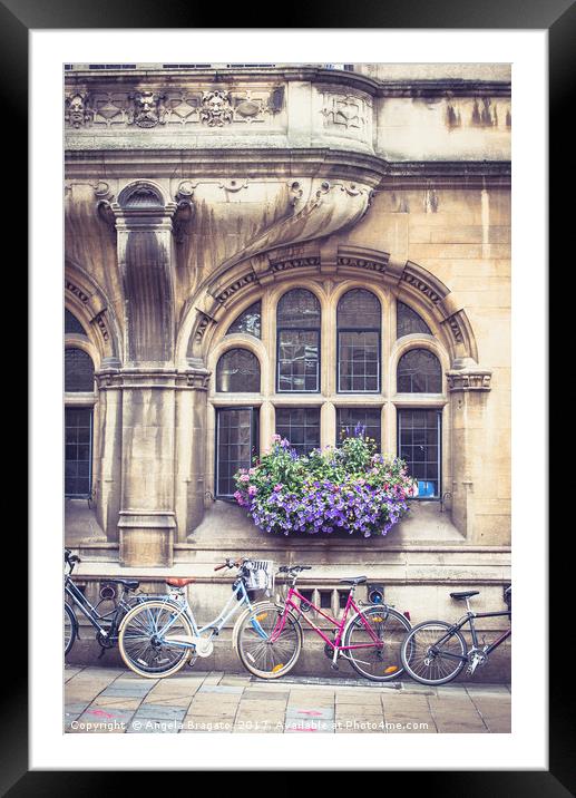 Bicycles in Oxford Framed Mounted Print by Angela Bragato