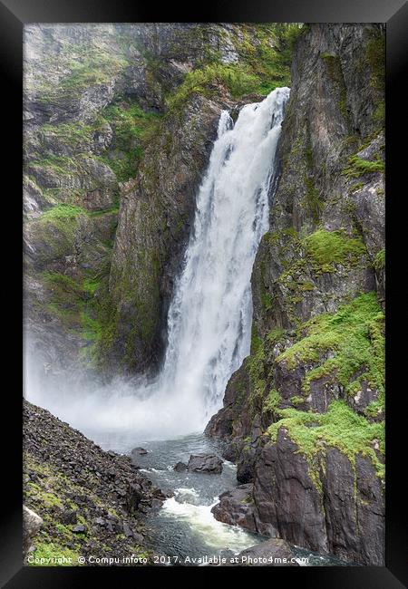 voringfossen waterfall in Norway Framed Print by Chris Willemsen