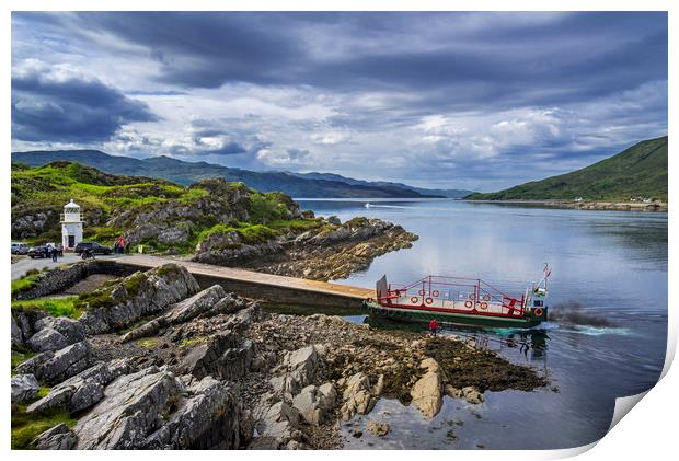 Glenachulish turntable ferry boat Print by Arterra 