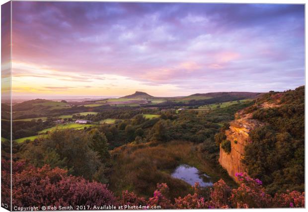 Sunset over Roseberry Topping Canvas Print by Rob Smith