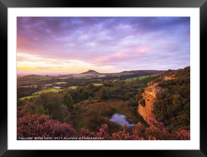 Sunset over Roseberry Topping Framed Mounted Print by Rob Smith