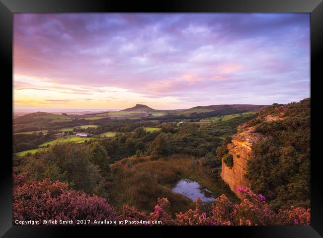 Sunset over Roseberry Topping Framed Print by Rob Smith