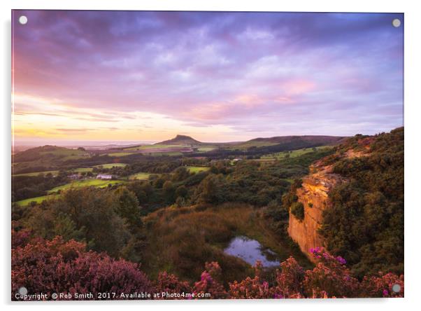 Sunset over Roseberry Topping Acrylic by Rob Smith