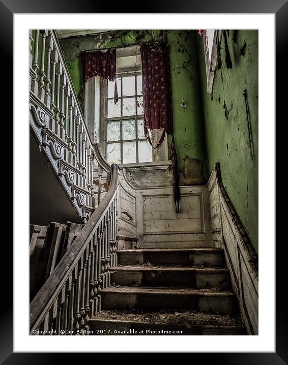 The manor stairs. Framed Mounted Print by Jon Barton