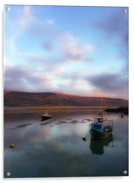 Barmouth sunset Acrylic by Linda Cooke