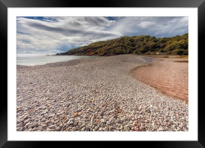 The pebbles of Pwll Du Bay Framed Mounted Print by Leighton Collins