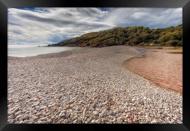 The pebbles of Pwll Du Bay Framed Print by Leighton Collins