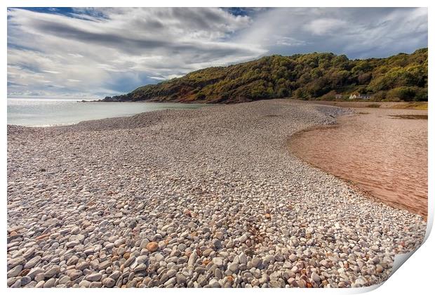 The pebbles of Pwll Du Bay Print by Leighton Collins
