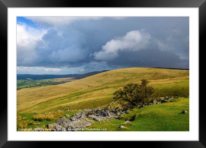 The Black Mountain near Brynamman South Wales Framed Mounted Print by Nick Jenkins