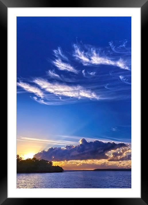 Blue sky sunrise landscape. Framed Mounted Print by Geoff Childs
