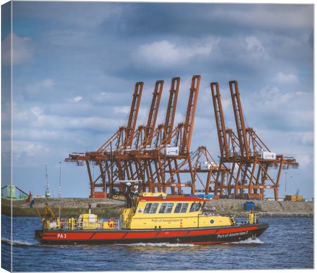 Container Transfer Terminal Canvas Print by Hamperium Photography