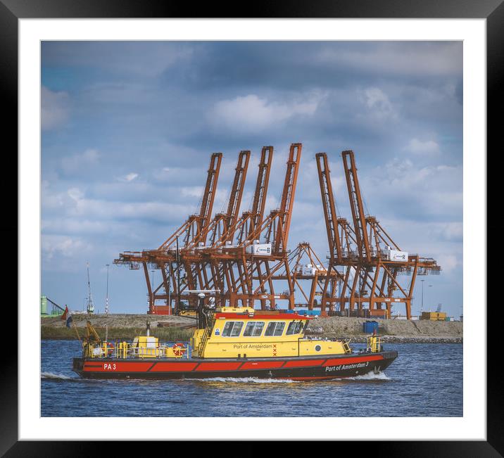 Container Transfer Terminal Framed Mounted Print by Hamperium Photography