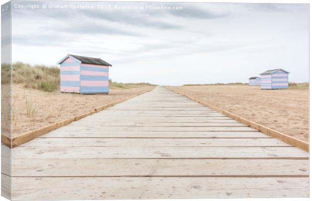 Great Yarmouth Beach Huts Canvas Print by Graham Custance