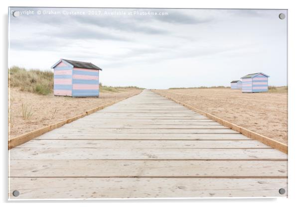 Great Yarmouth Beach Huts Acrylic by Graham Custance