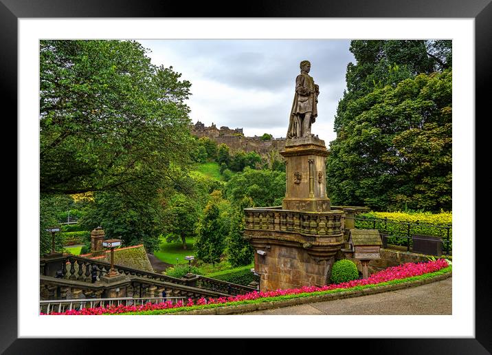 The Castle from Princes Street Gardens Framed Mounted Print by Miles Gray