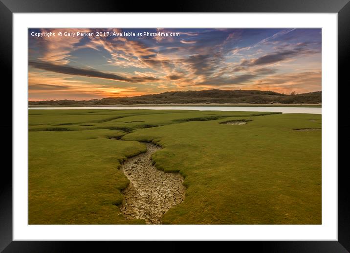 The river Ogmore, south Wales, at sunset. Framed Mounted Print by Gary Parker