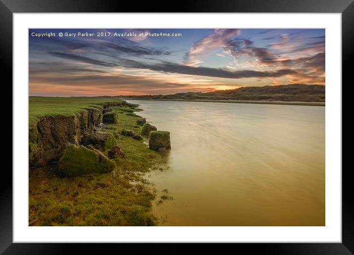 The river Ogmore, south Wales, at sunset.  Framed Mounted Print by Gary Parker