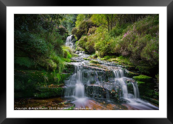 Middle Black Clough Falls Framed Mounted Print by Angie Morton