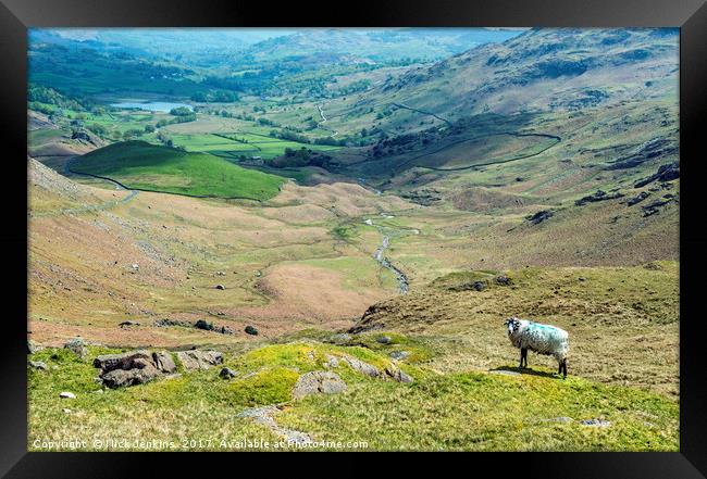 Looking towards Little Langdale from Wrynose Pass  Framed Print by Nick Jenkins