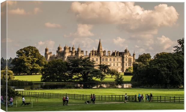 Burghley House Canvas Print by Joanna Pinder