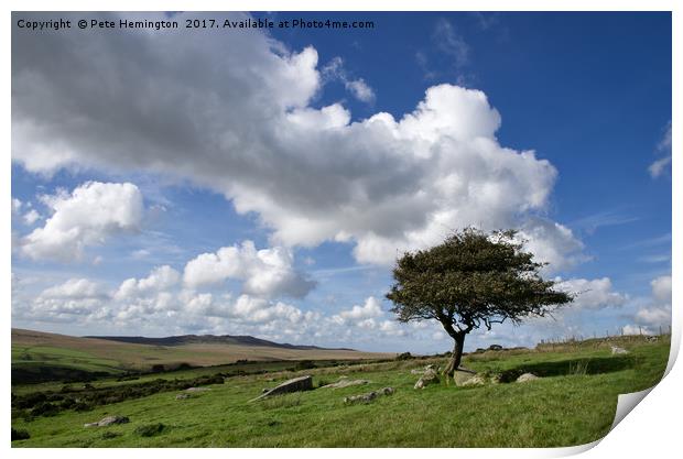 Lone tree on Bodmin Moor Print by Pete Hemington