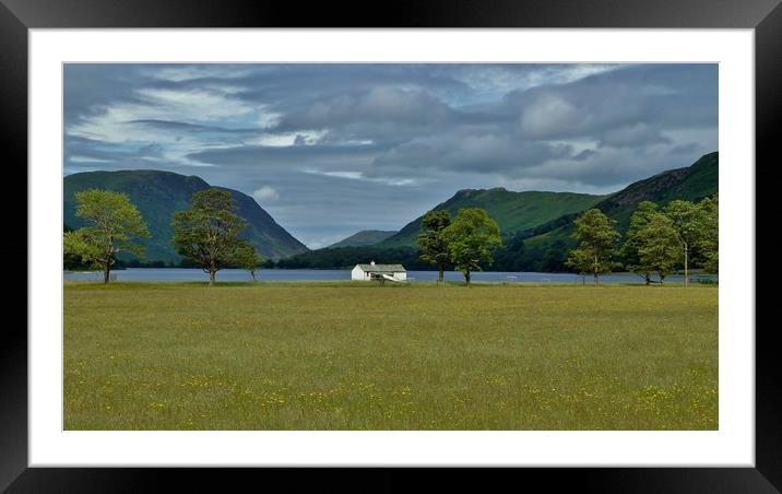 Lonely cottage on Buttermere                       Framed Mounted Print by John Iddles
