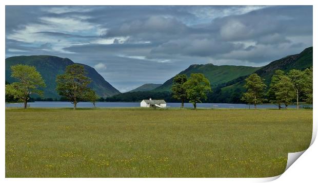 Lonely cottage on Buttermere                       Print by John Iddles
