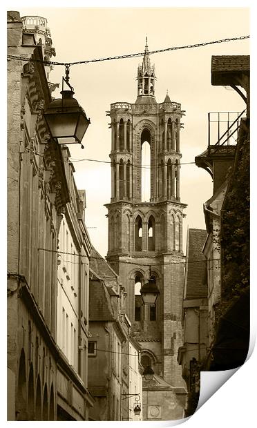 Laon Cathedral, France Print by Linda More