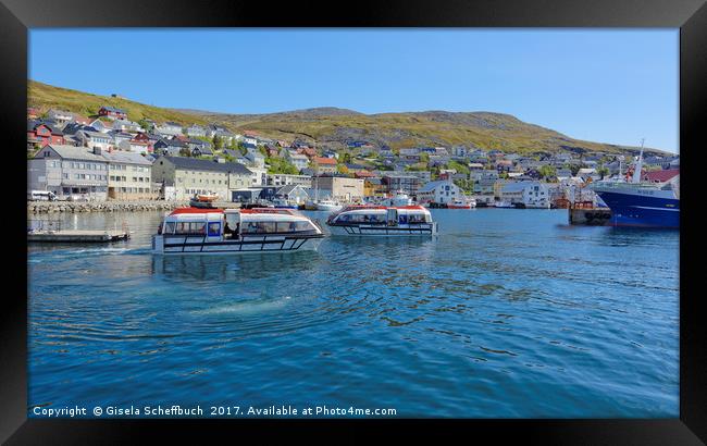 Honningsvåg Framed Print by Gisela Scheffbuch